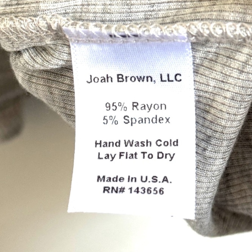 Joah Brown Oversized Ribbed Knit Long Sleeve Top One Size Gray Slouchy Crop - Picture 7 of 7
